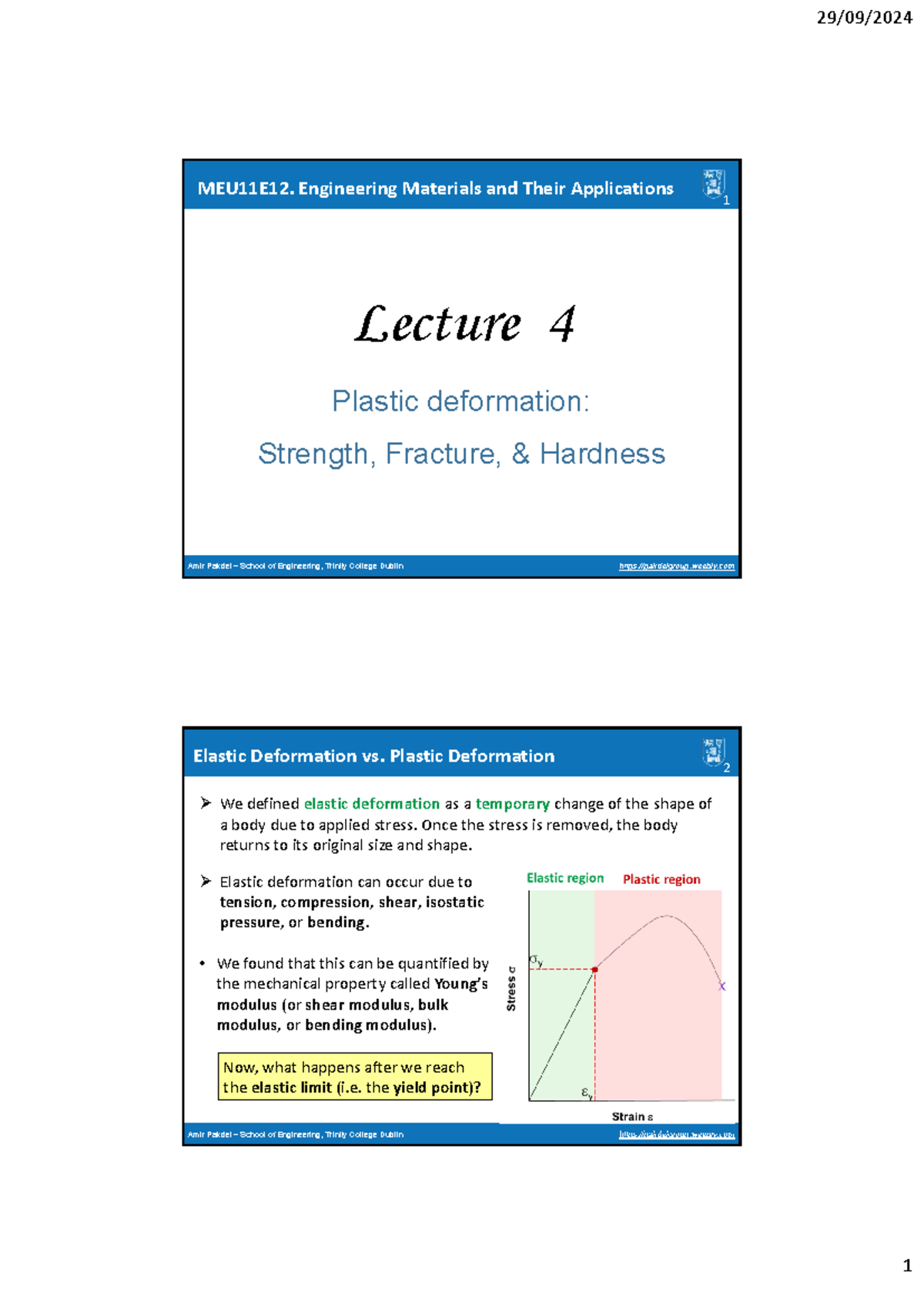 MEU11E12. Engineering Materials & Applications: Lecture 4 on ...