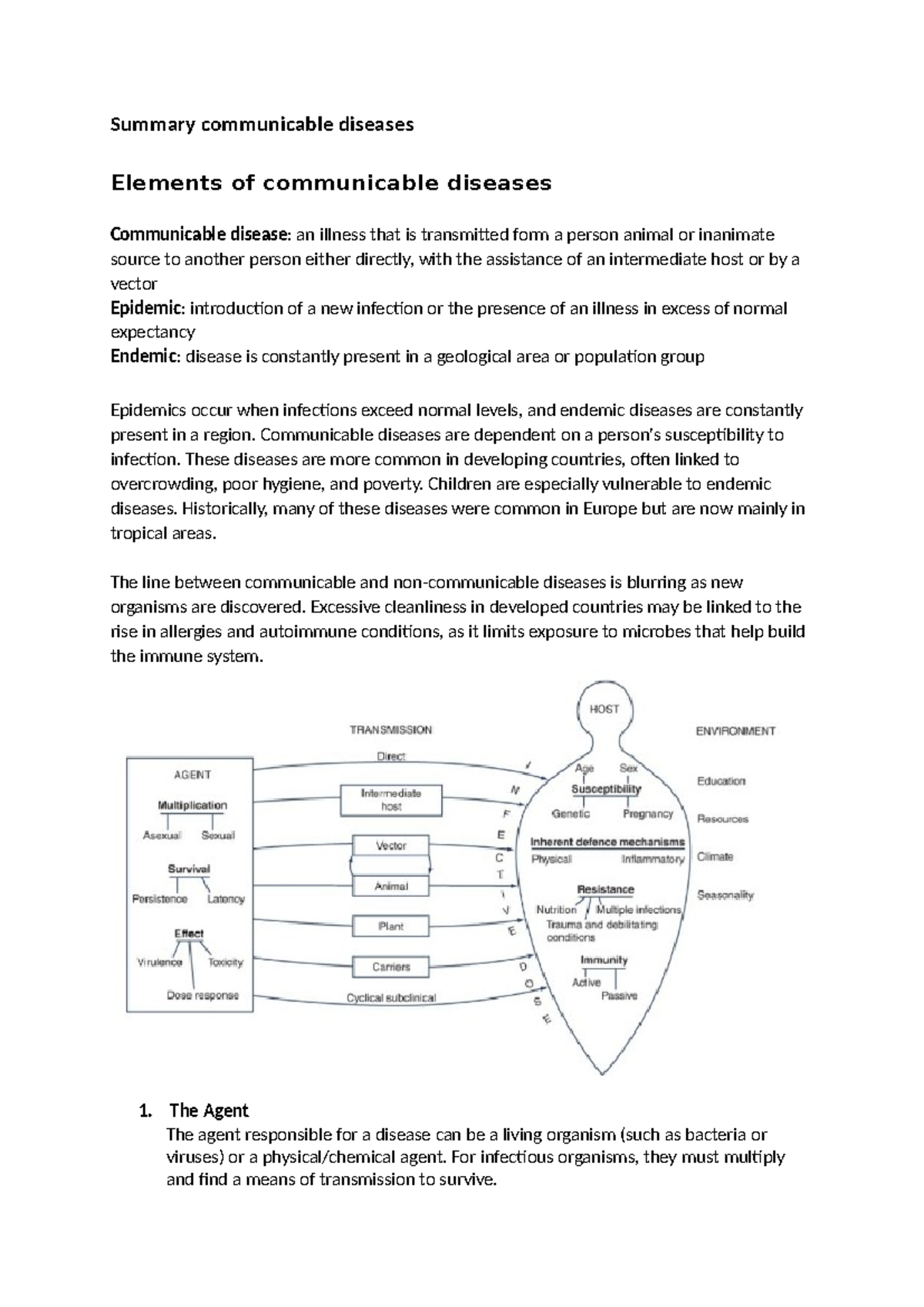 Summary of Communicable Diseases: Concepts and Transmission Mechanisms ...