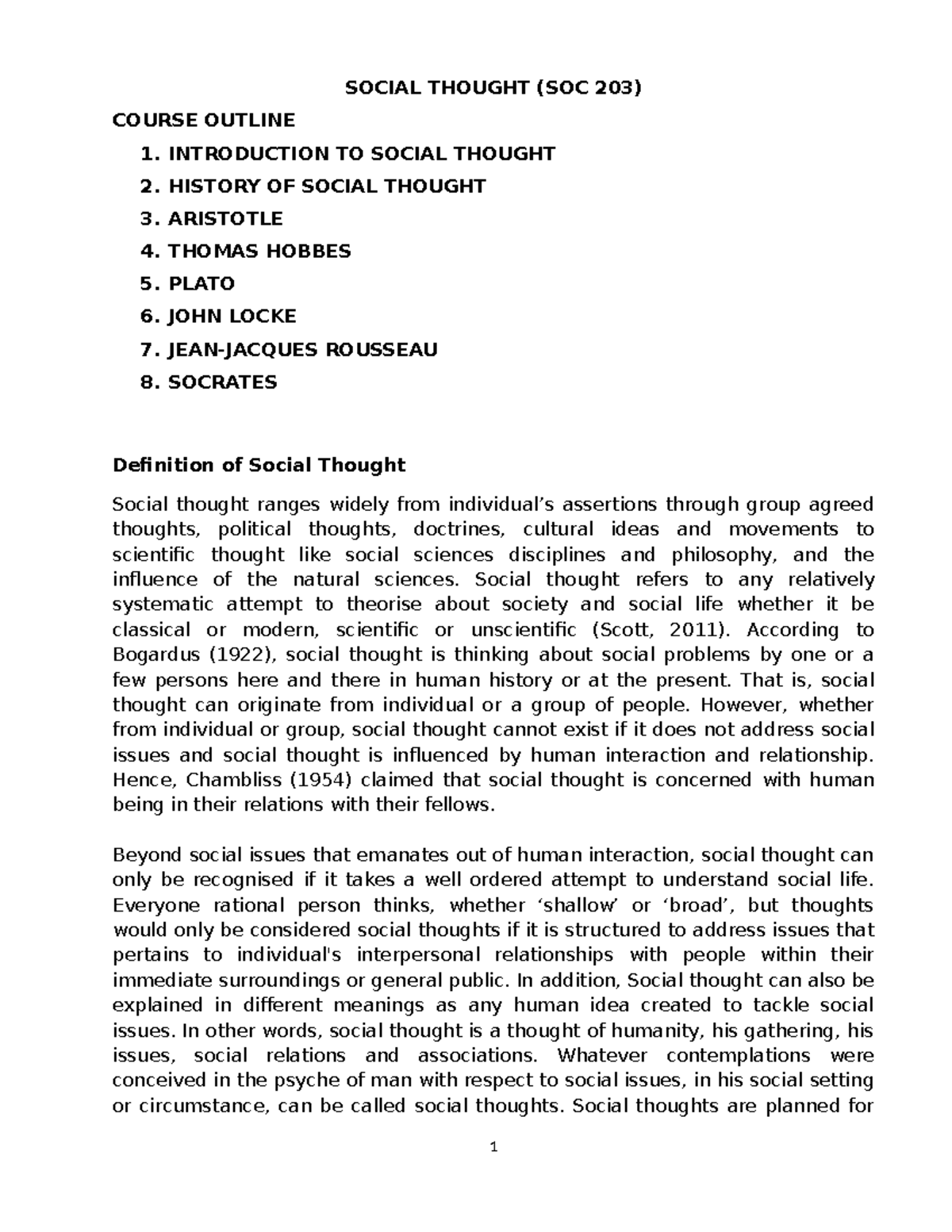 SOC 203: Final Exam Study Guide on Social Thought Concepts - Studocu