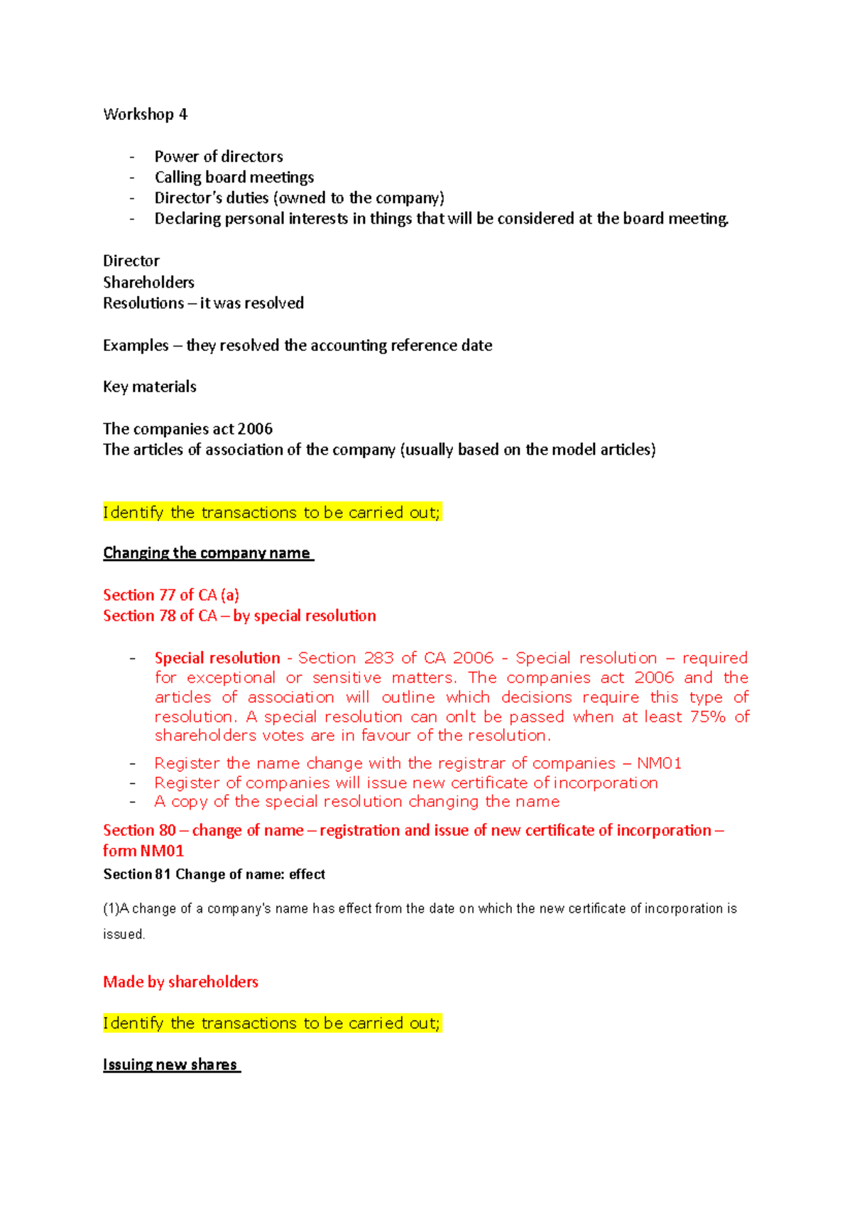 Workshop 4 - Lecture notes LPC - Legal Practice Course - Workshop 4 ...
