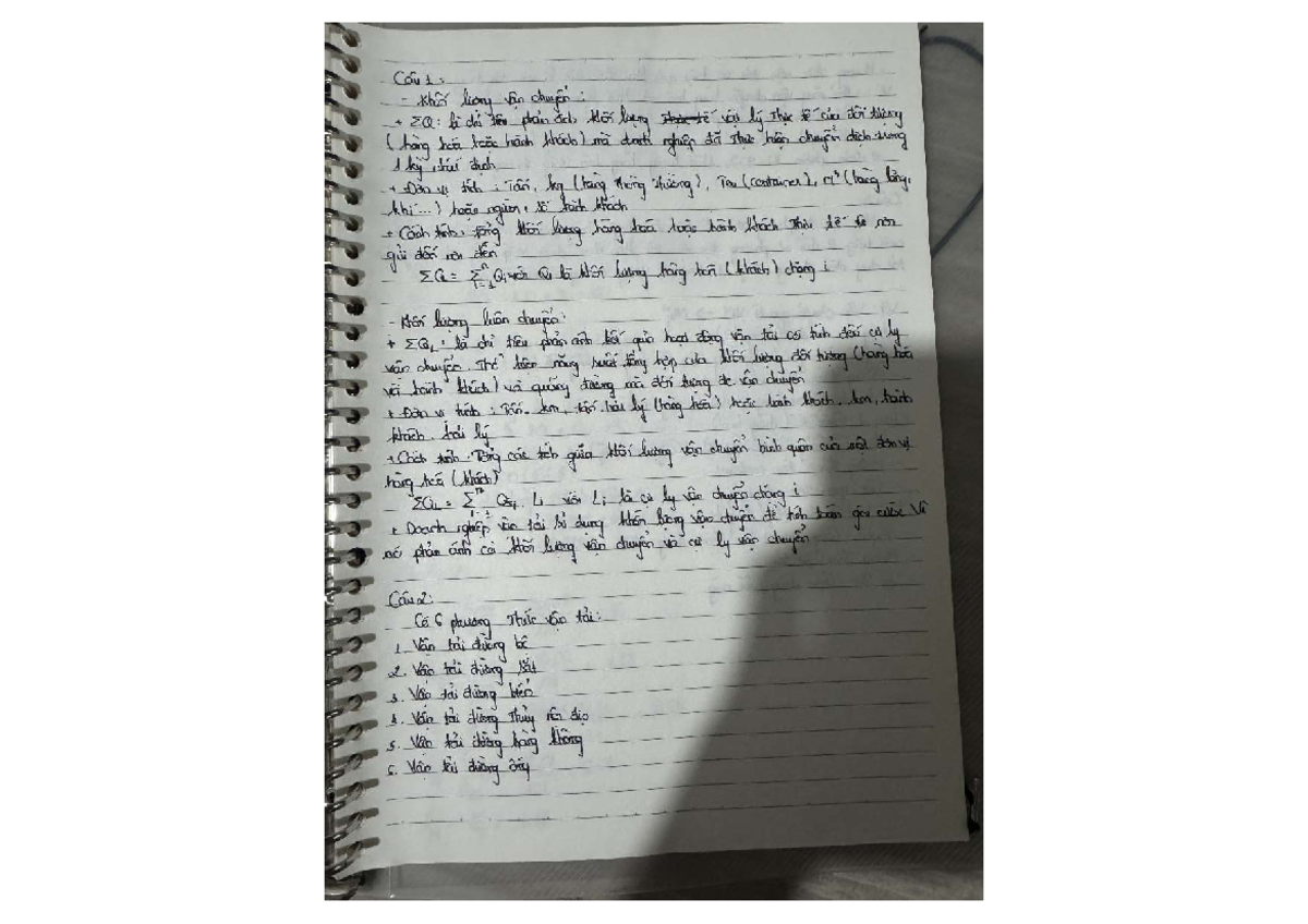E2 - Final Exam Notes on Transportation and Logistics - Studocu