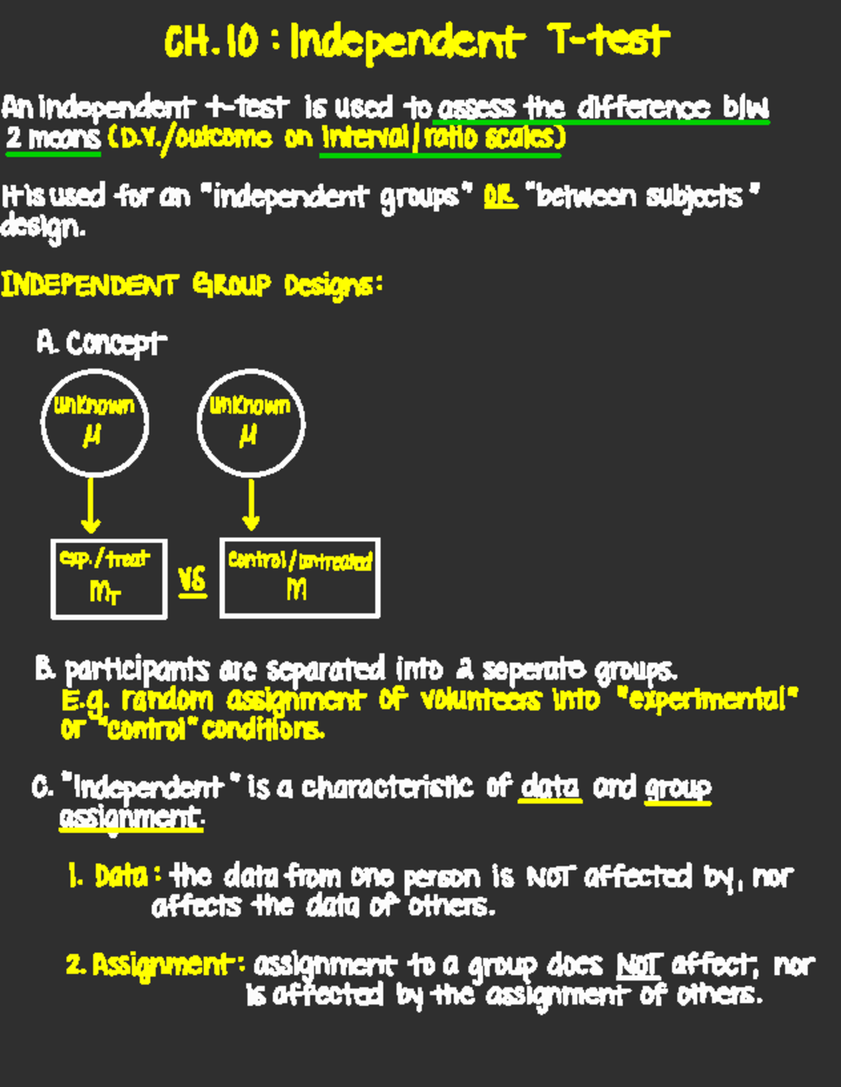 CH 10: Independent T-Test Analysis and Calculations - Studocu