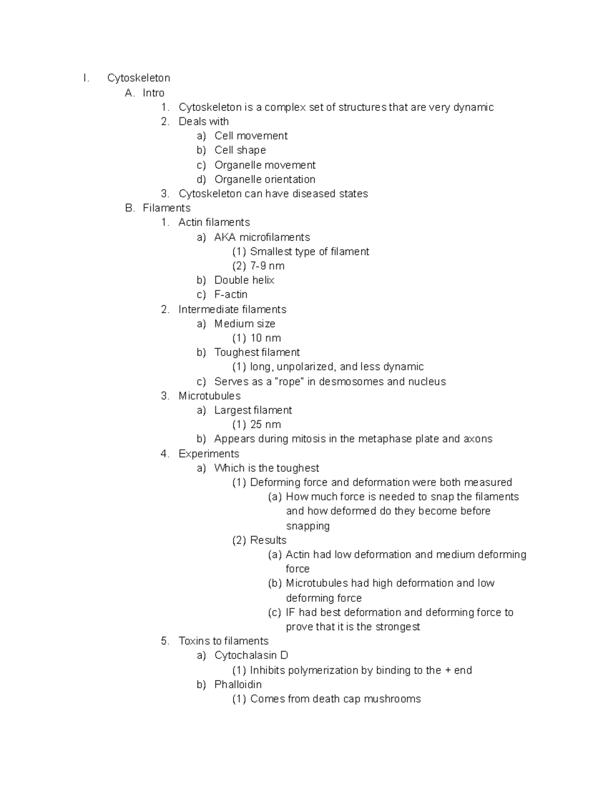 Bio 311 Test 4: Cytoskeleton & Cell Cycle Review Notes - Studocu