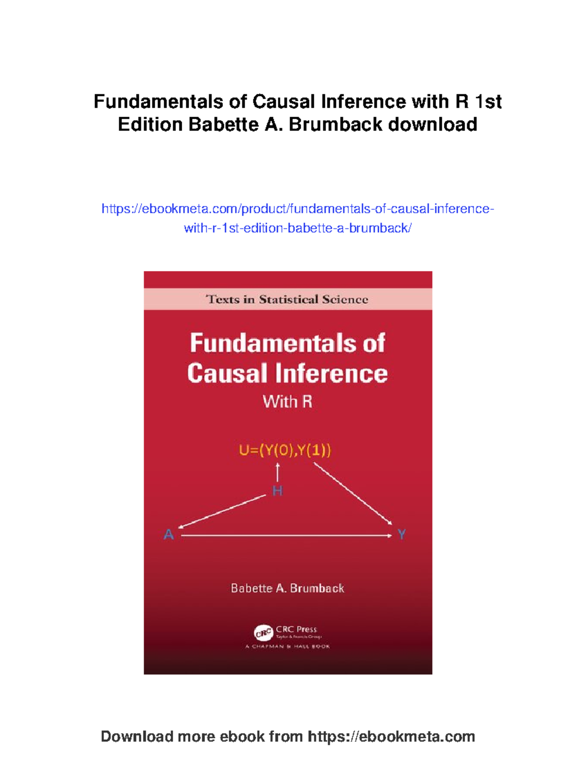 Fundamentals of causal inference with R: 1st edition by Babette A ...