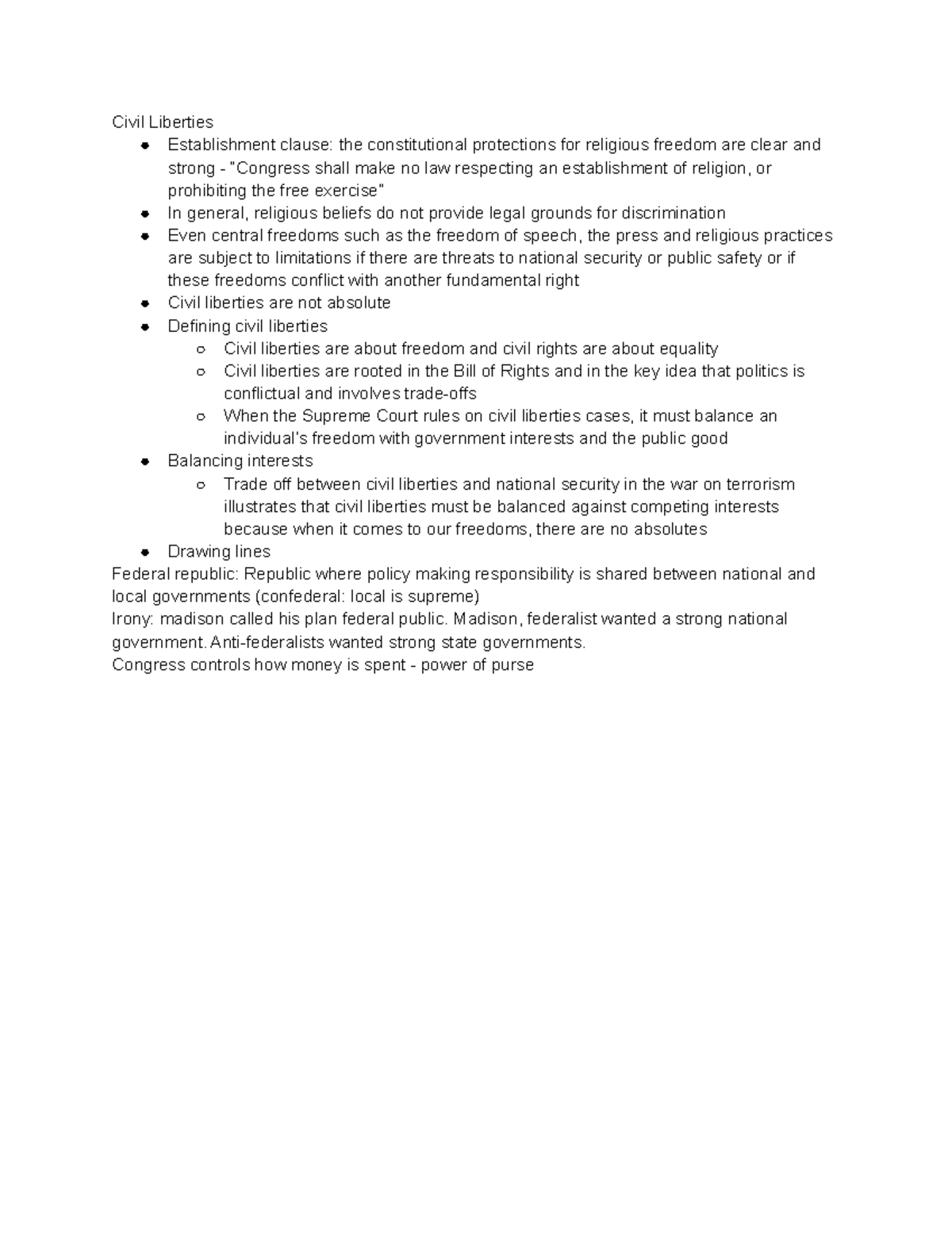 Chapter 4 - Summary of Civil Liberties in American Politics Today - Studocu