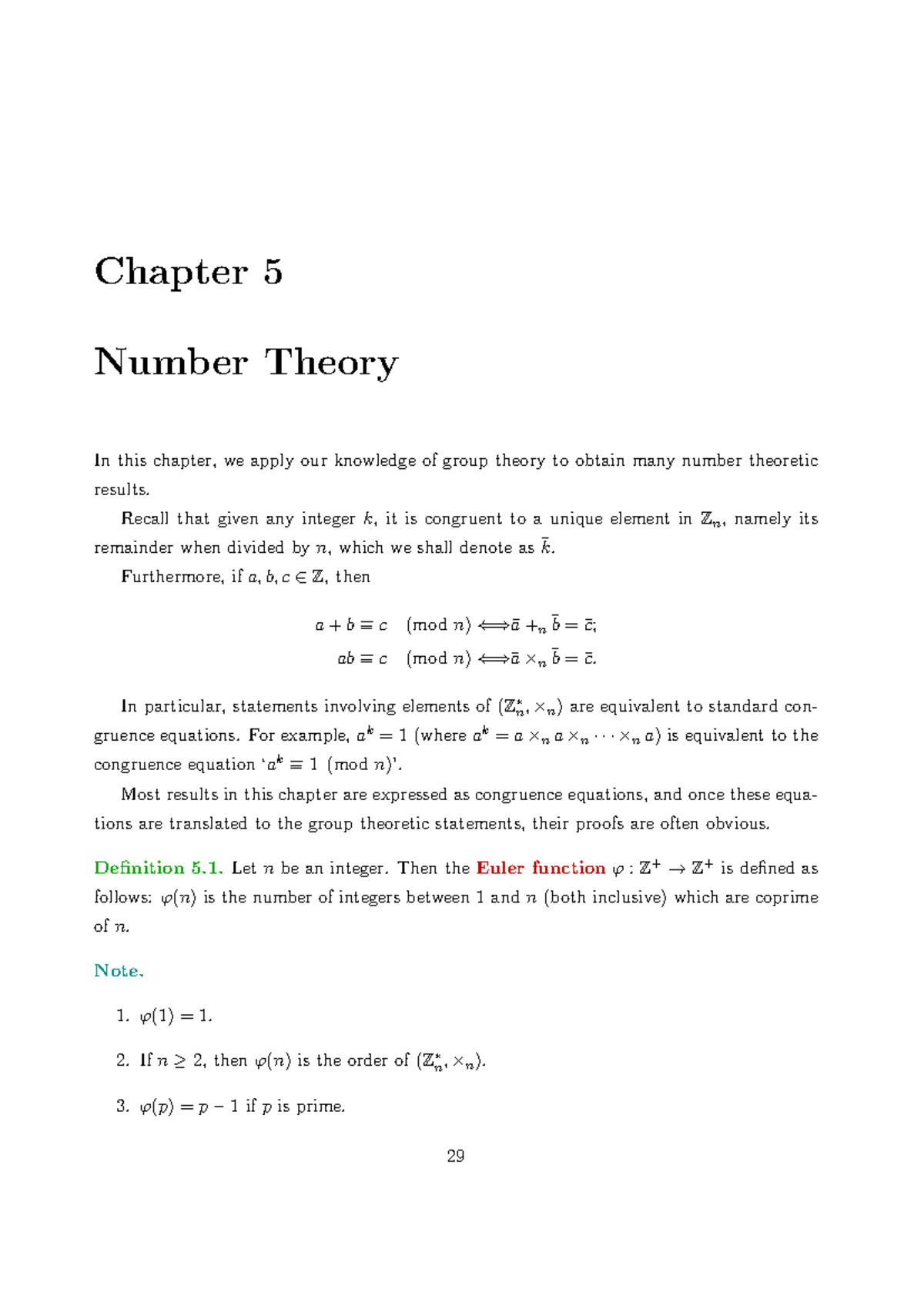 Chapter 5-6: Number Theory and Symmetric Groups Notes - Studocu