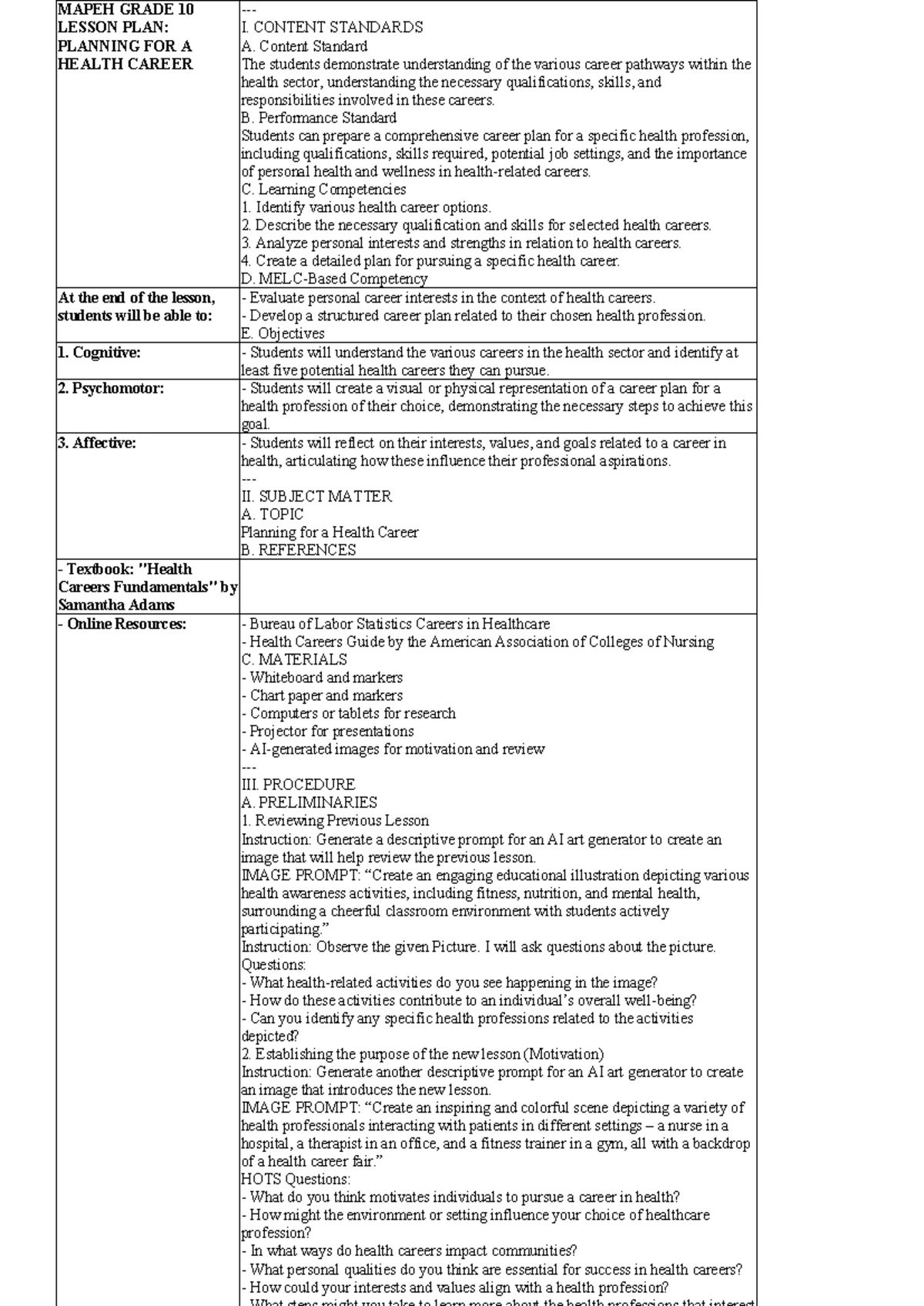 Q1 DLL MAPEH Music 10 Week 1 Lesson Plan and Activities - Studocu