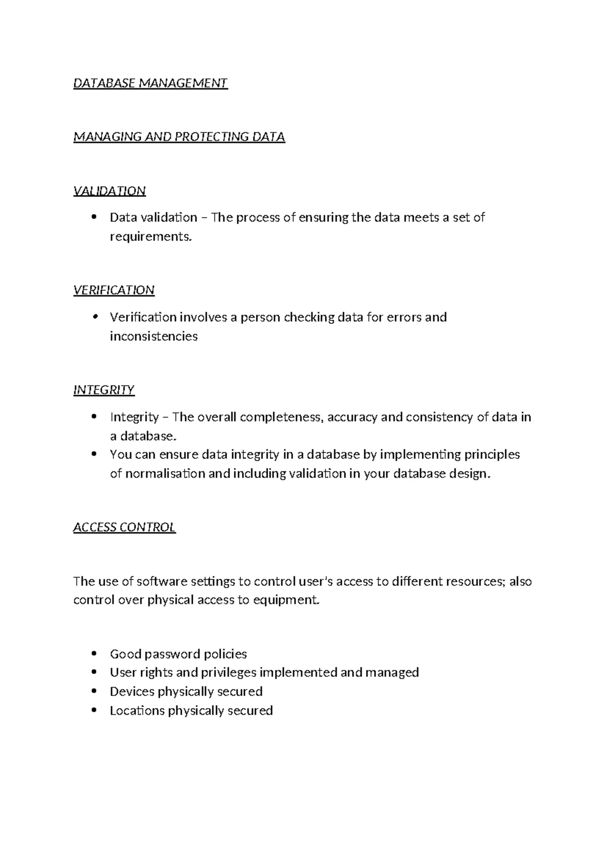 Data Management and Protection: Validation, Verification & Integrity ...