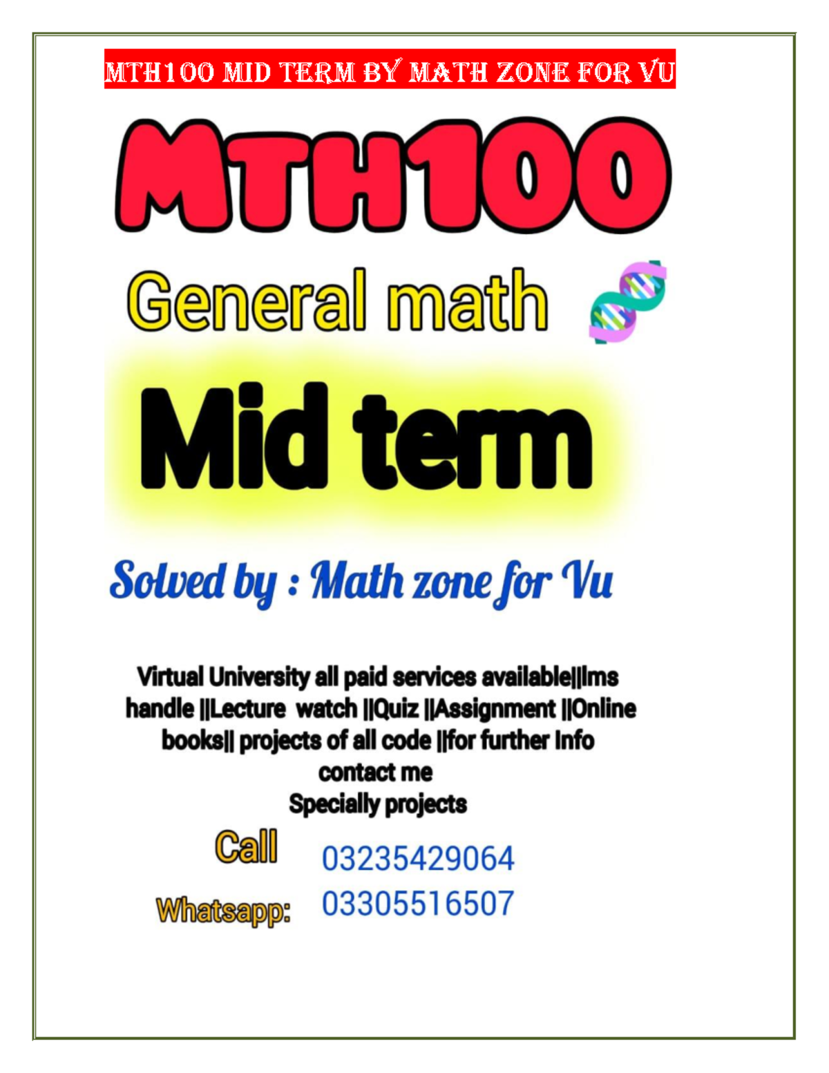MTH100 Midterm Study Notes on Arithmetic Sequences & Functions - Studocu