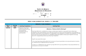 DLL Mapeh 5 Q4 W6 - dll - GRADES 1 to 12 DAILY LESSON LOG School: BEBE ...