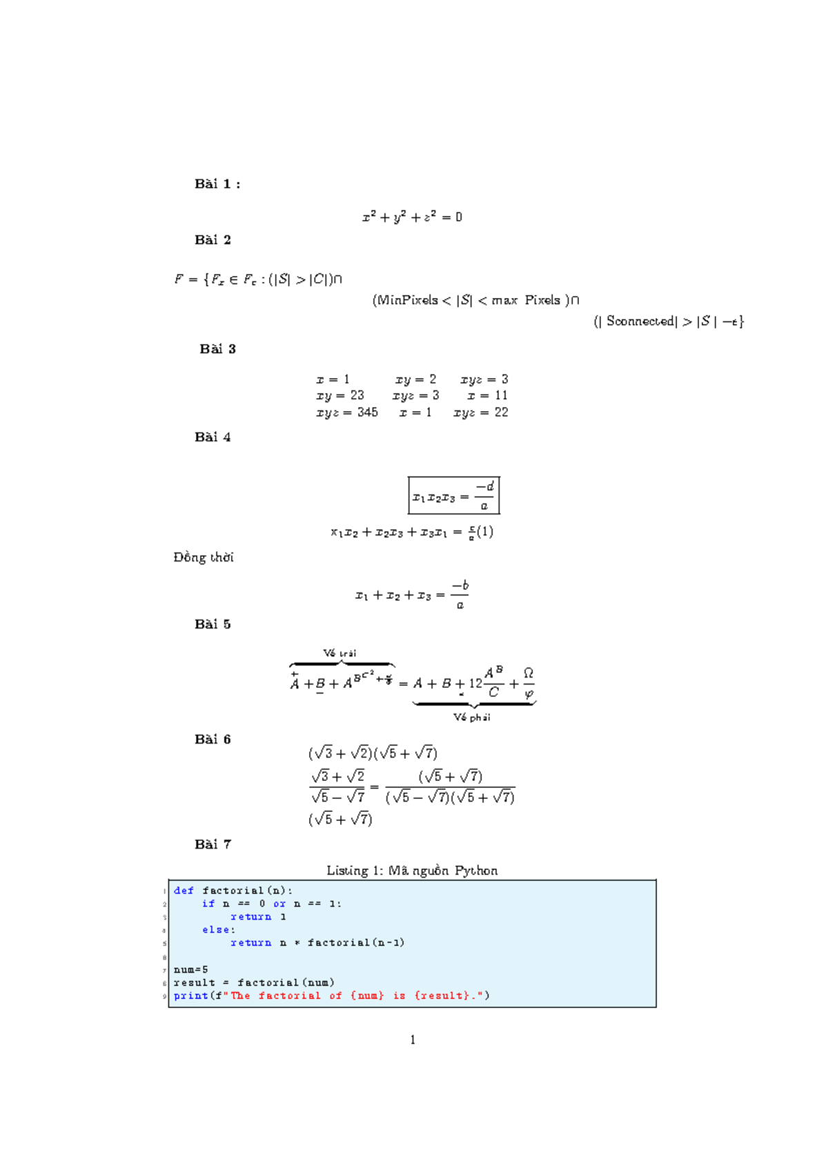 BTVN - Tech: Math Problems and Python Code Solutions - Studocu