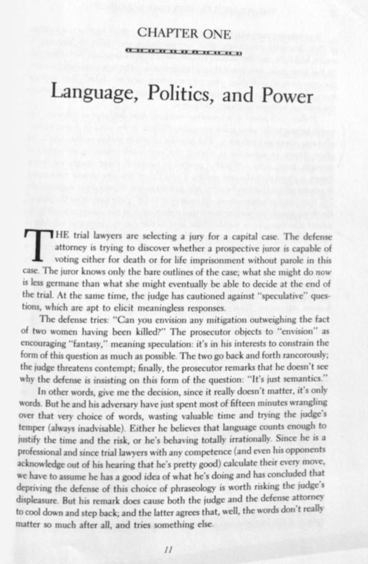 LANG 101: Language, Politics, and Power - Chapter 1 Analysis - Studocu