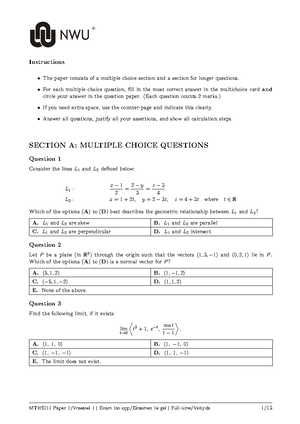 MTHS 211 notes - PROVIDES SUMMARY FOR ADVANCE CALCULUS - LECTURE 1 ...