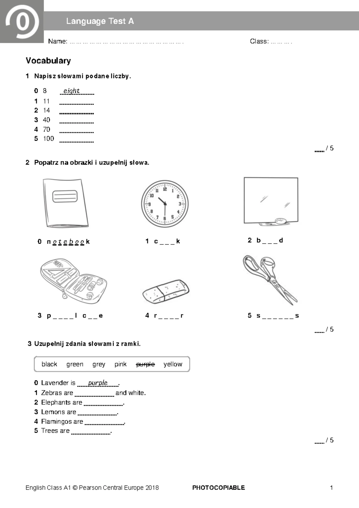 Sprawdzian z matematyki w klasie V - Sprawdzian diagnozujący z