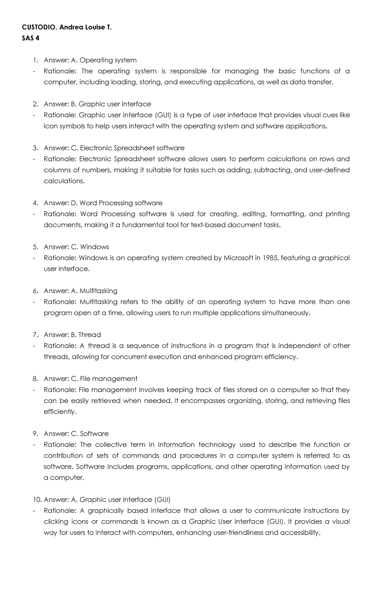 NUR 115 - SAS 4 - university notes - CUSTODIO, Andrea Louise T. SAS 4 1 ...