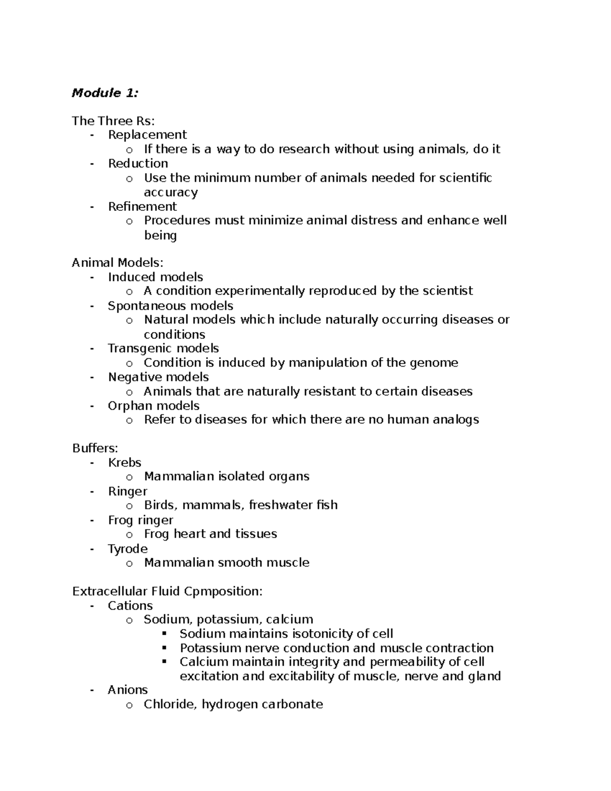 CPPS 308 - Lecture Notes: The Three Rs in Animal Research - Studocu