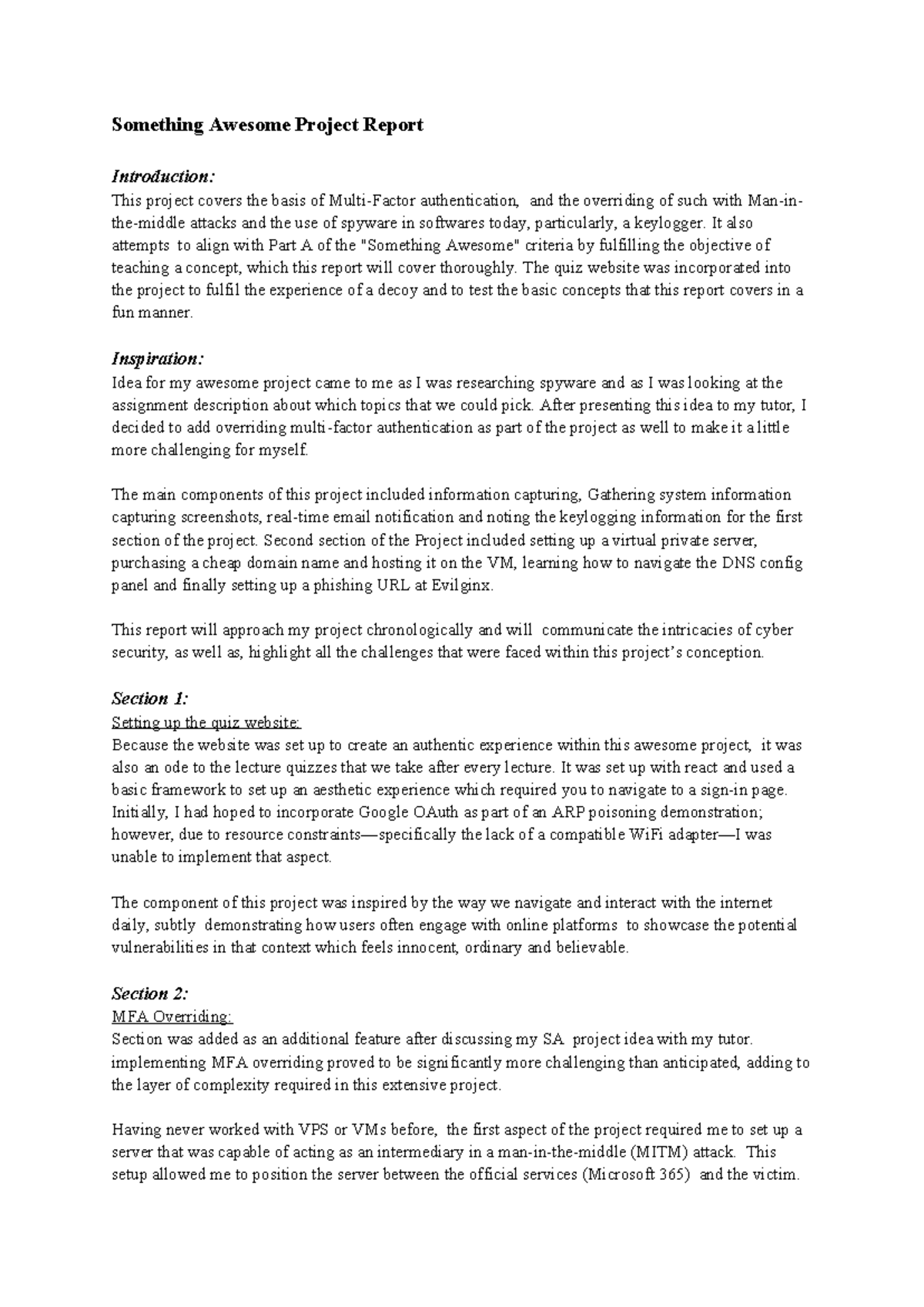 Studoct - Cybersecurity Project Report: Authentication & Keylogging ...