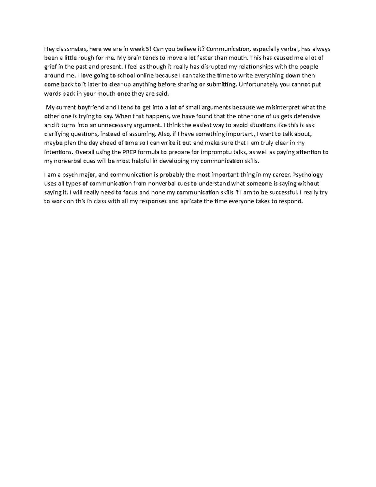 5-2 class 107 - Discussion post - Hey classmates, here we are in week 5 ...