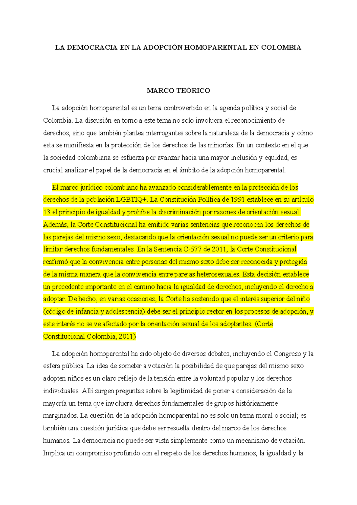 La Democracia y la Adopción Homoparental en Colombia: Un Análisis ...