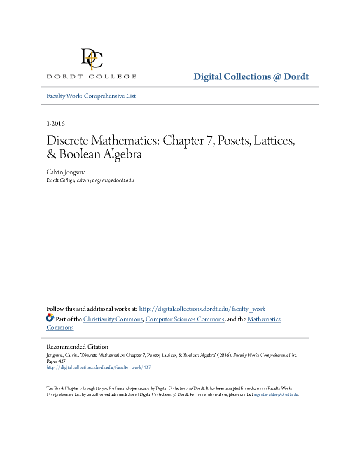 Discrete Math 212: Ch 7 - Posets, Lattices & Boolean Algebra Notes ...