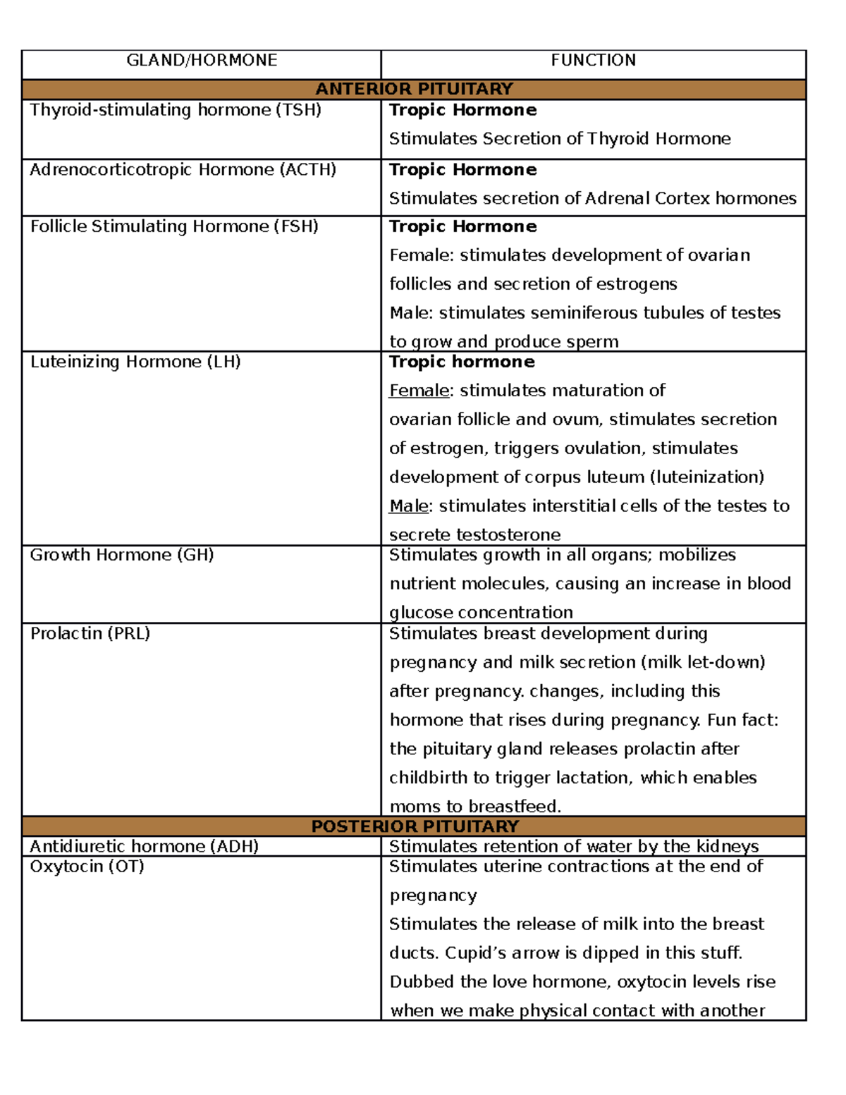 Hormones and Their Functions: A Comprehensive Overview - Studocu