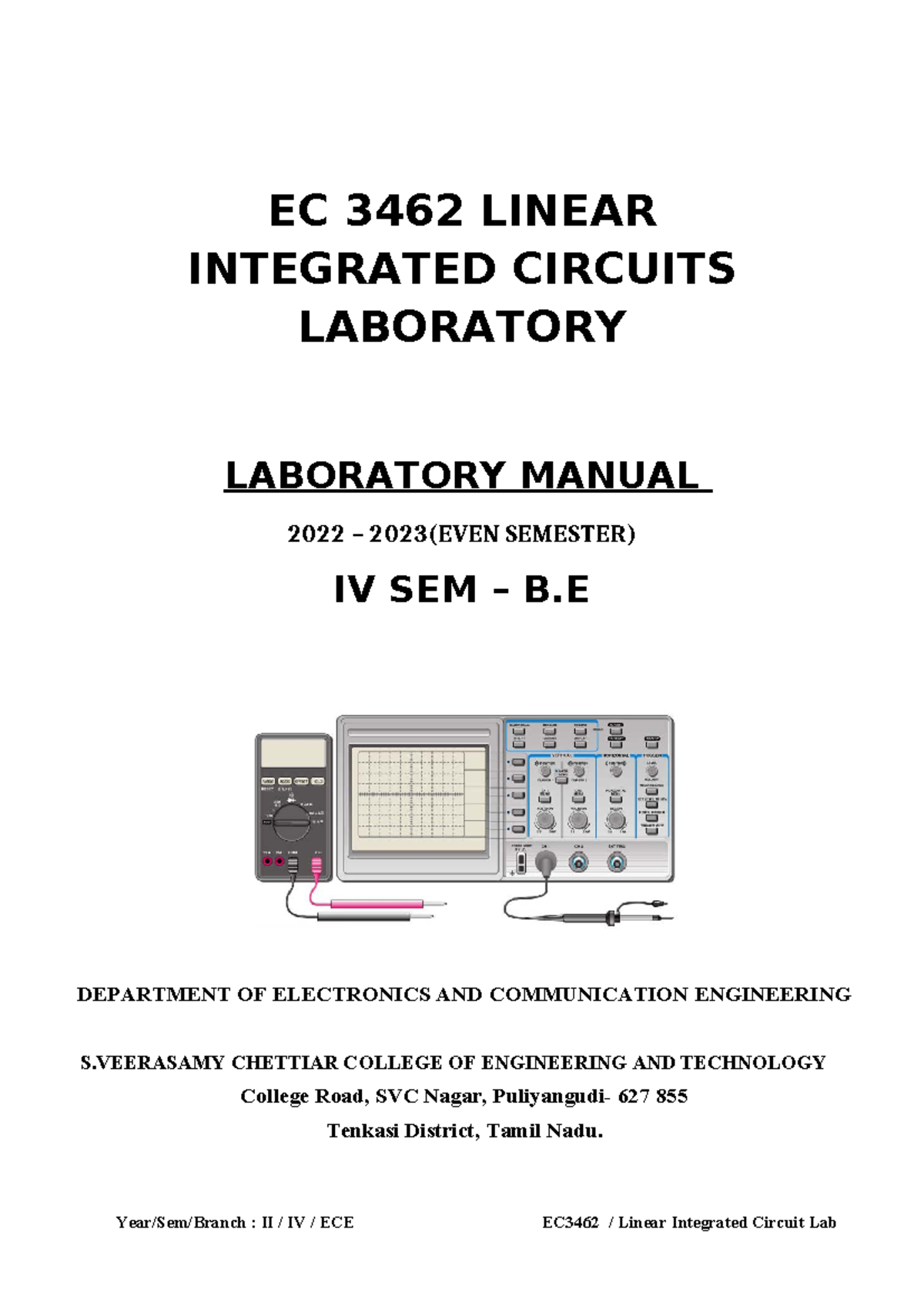 EC 3462 Linear Integrated Circuits Laboratory Manual 2024-2025 (Even ...