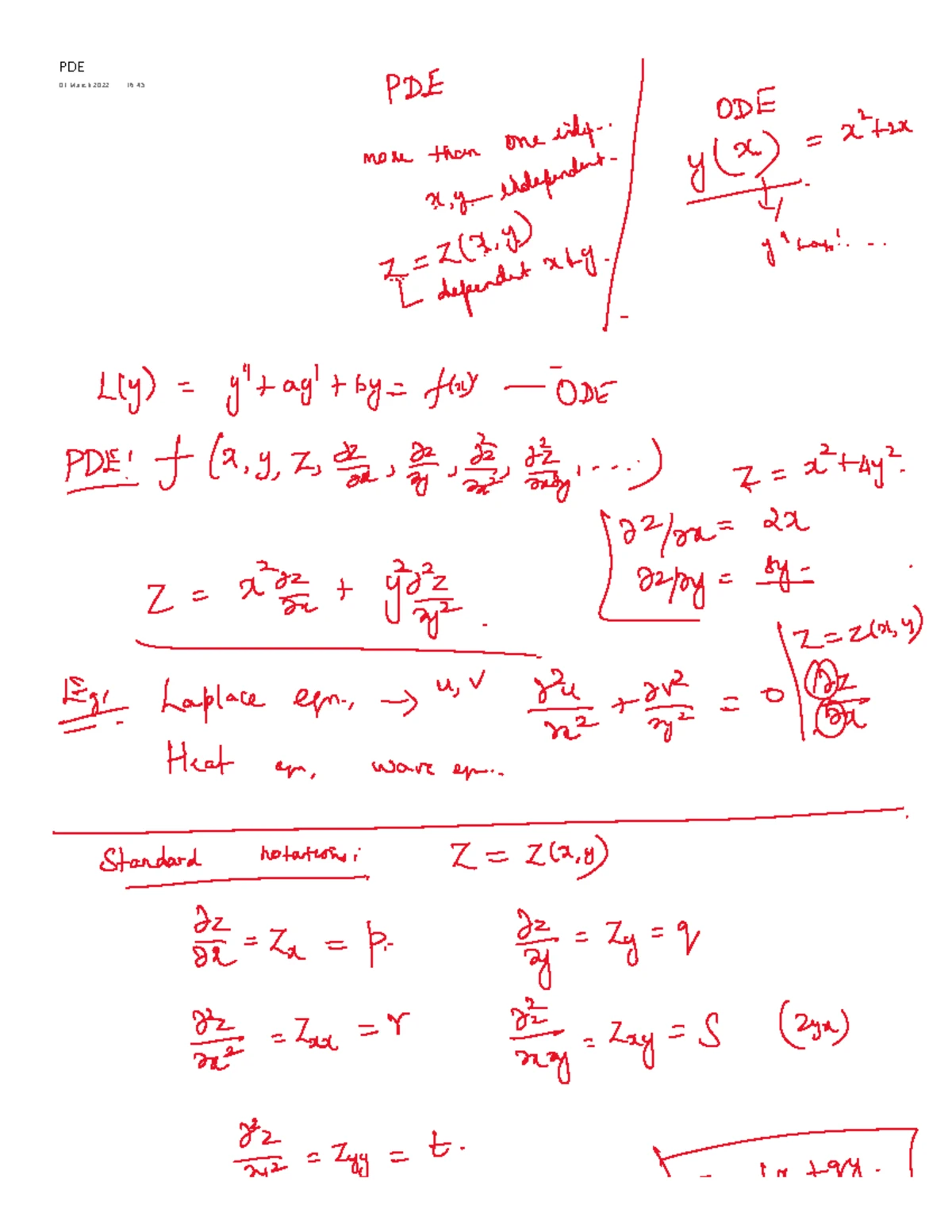 M2 PDE Lagrange Linear equation - Differential Equations - Studocu