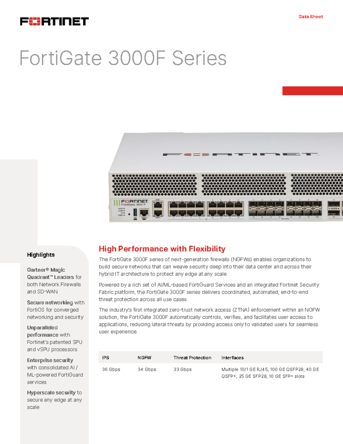 FortiGate 3000F Series: High-Performance NGFW Features & Specs - Studocu