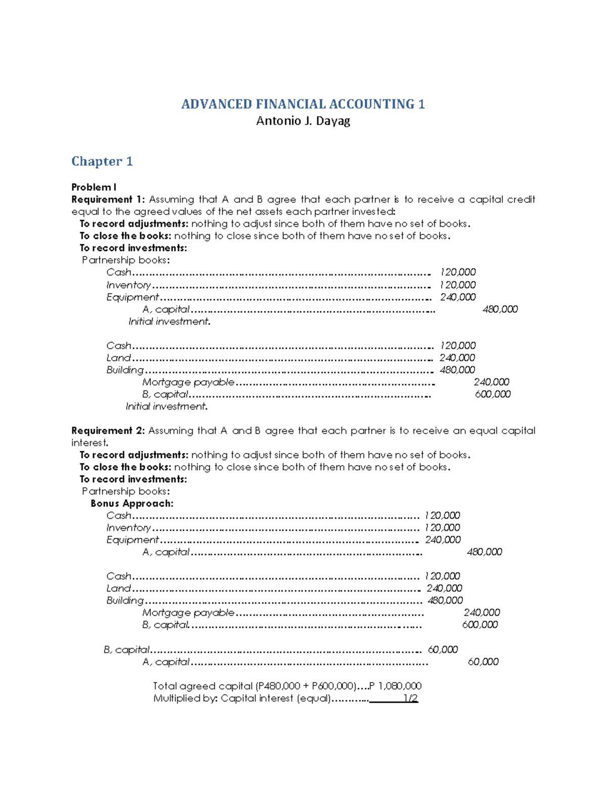 Advance Financial Accounting SolMan - BS accountancy - Studocu