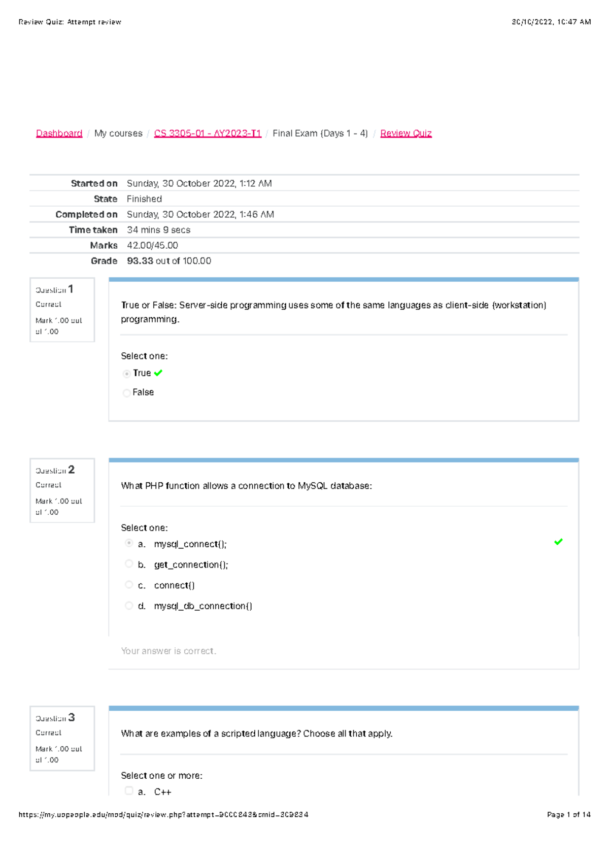CS Final Exam Review Quiz - Studocu
