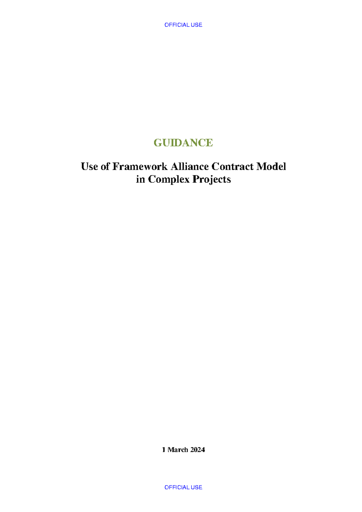 Guidance on FAC1 Framework Alliance Contract Model for Complex Projects ...