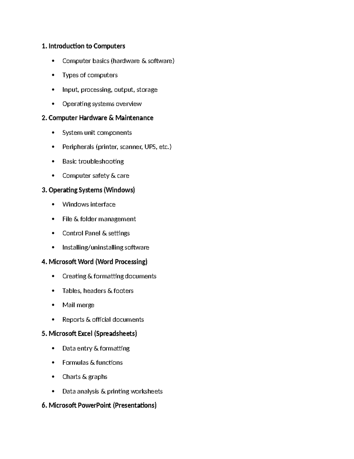 ICT UNIT - Comprehensive Overview for Class Work Preparation - Studocu