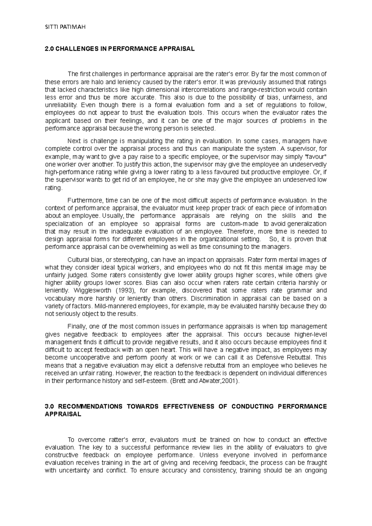 ADM511 Performance Appraisal Challenges and Recommendations - Studocu
