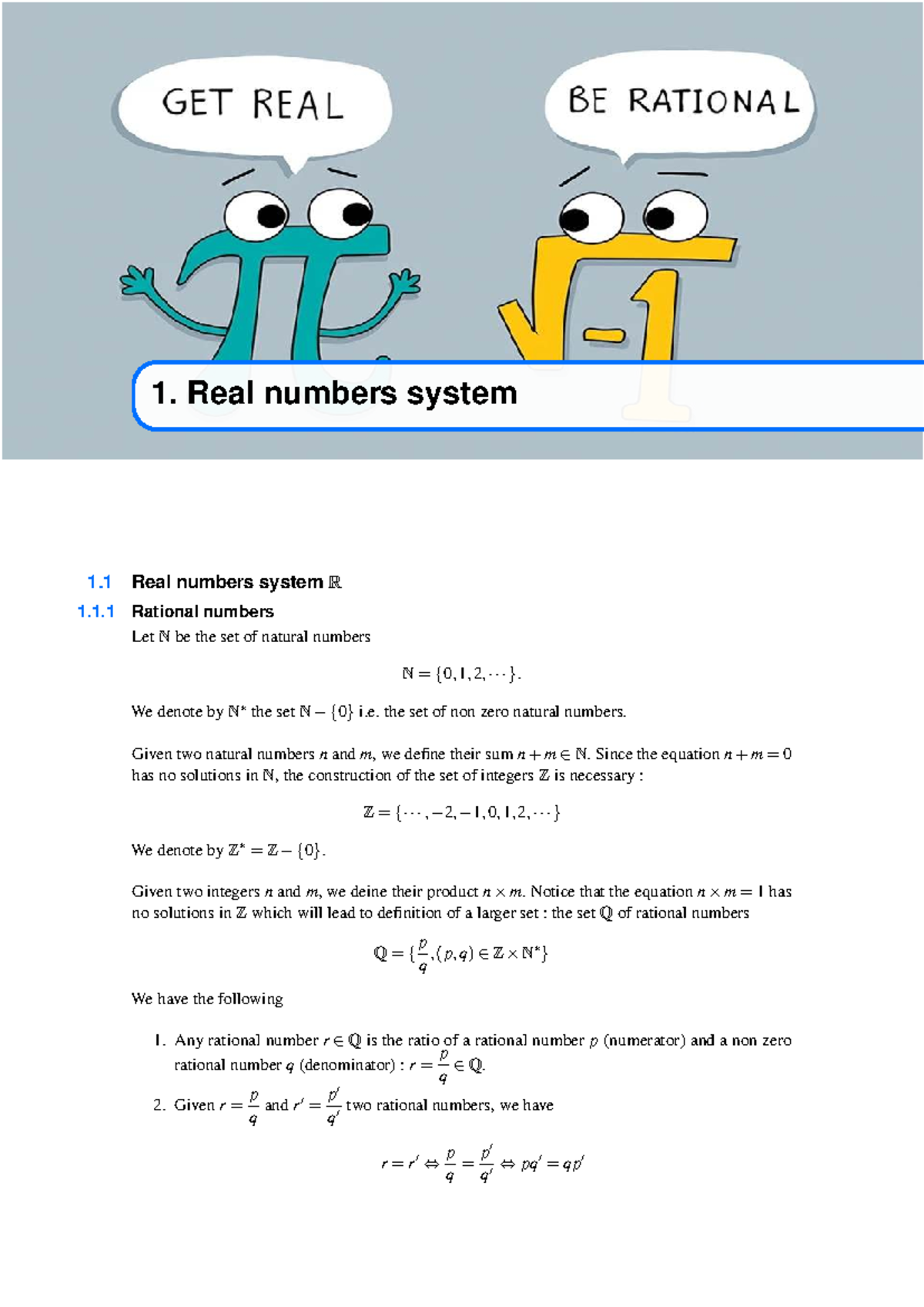 M1101 - Real Numbers System Overview and Properties - Studocu