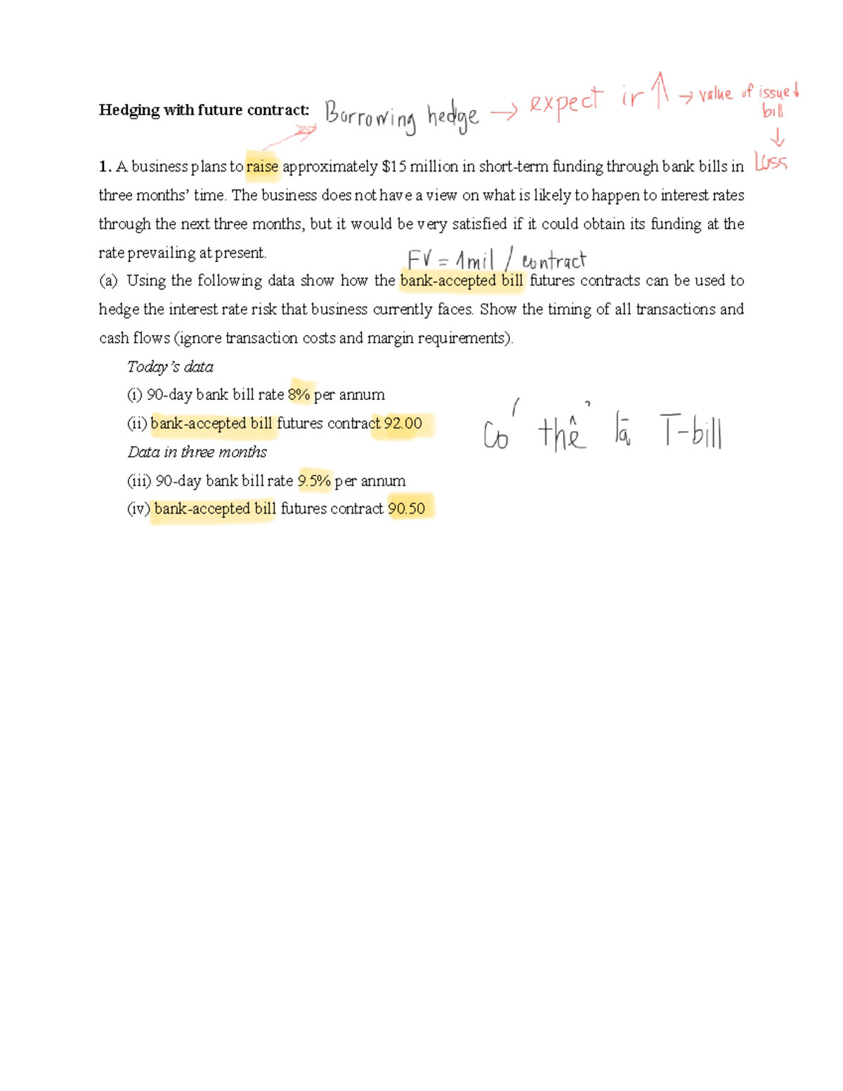 Hedging Interest Rate Risk with Futures Contracts: Case Study - Studocu