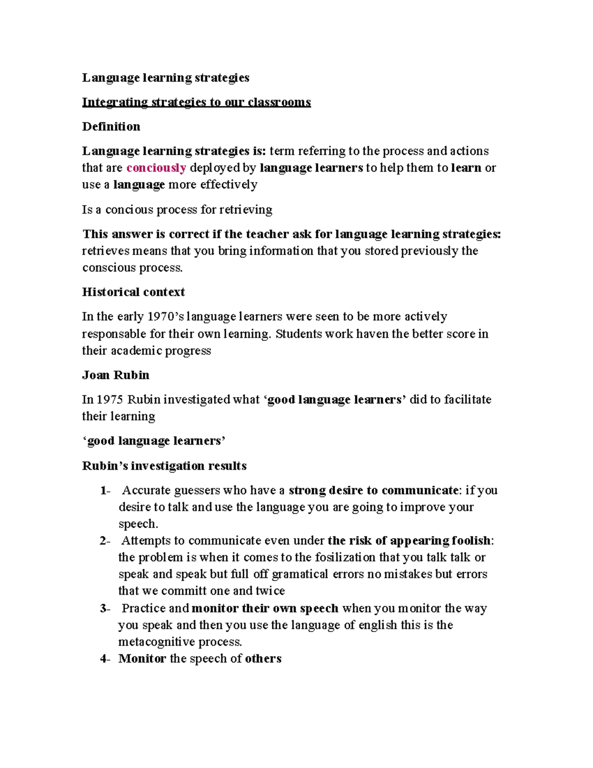 Language learning strategies - Language learning strategies Integrating ...