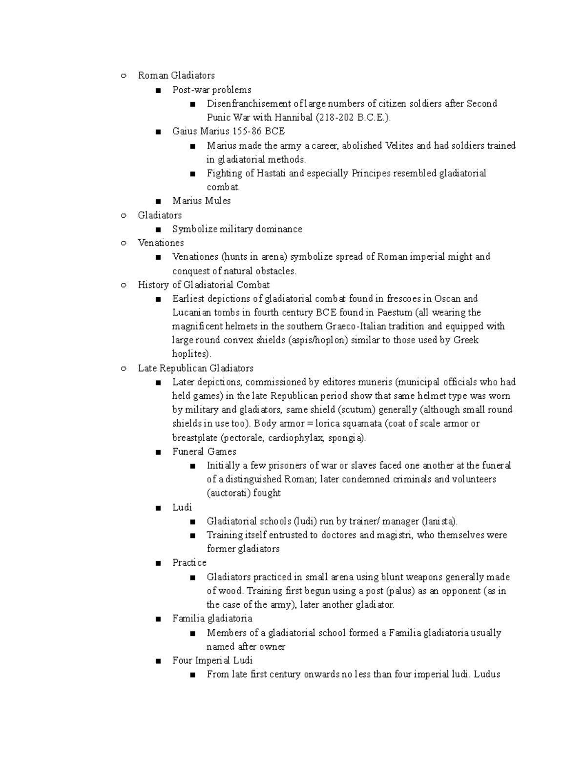 Roman Gladiators: Chapter 22 Notes on Combat, Ludi, and Venationes ...