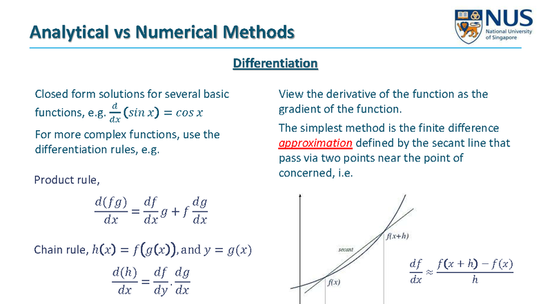 ME4291 - Analytical vs Numerical Methods in Simulations - Studocu