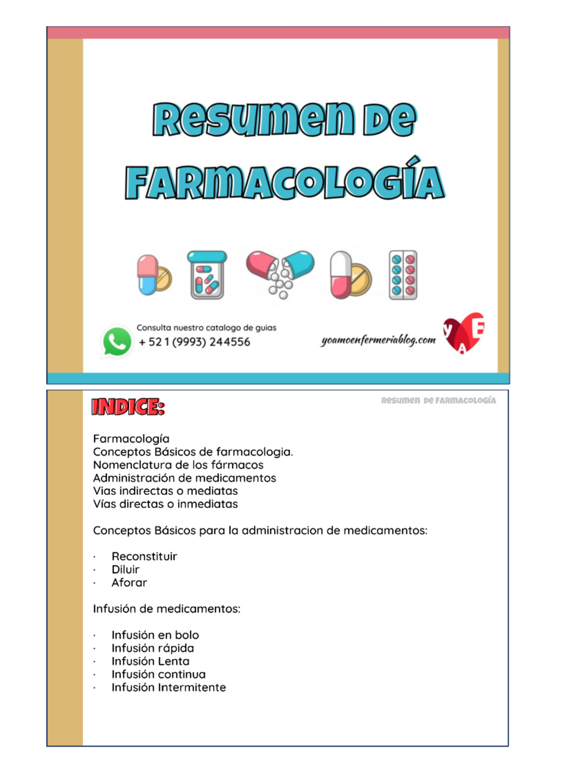 Resumen de Farmacología - Tarjetas de Estudio E521 - Document Preview