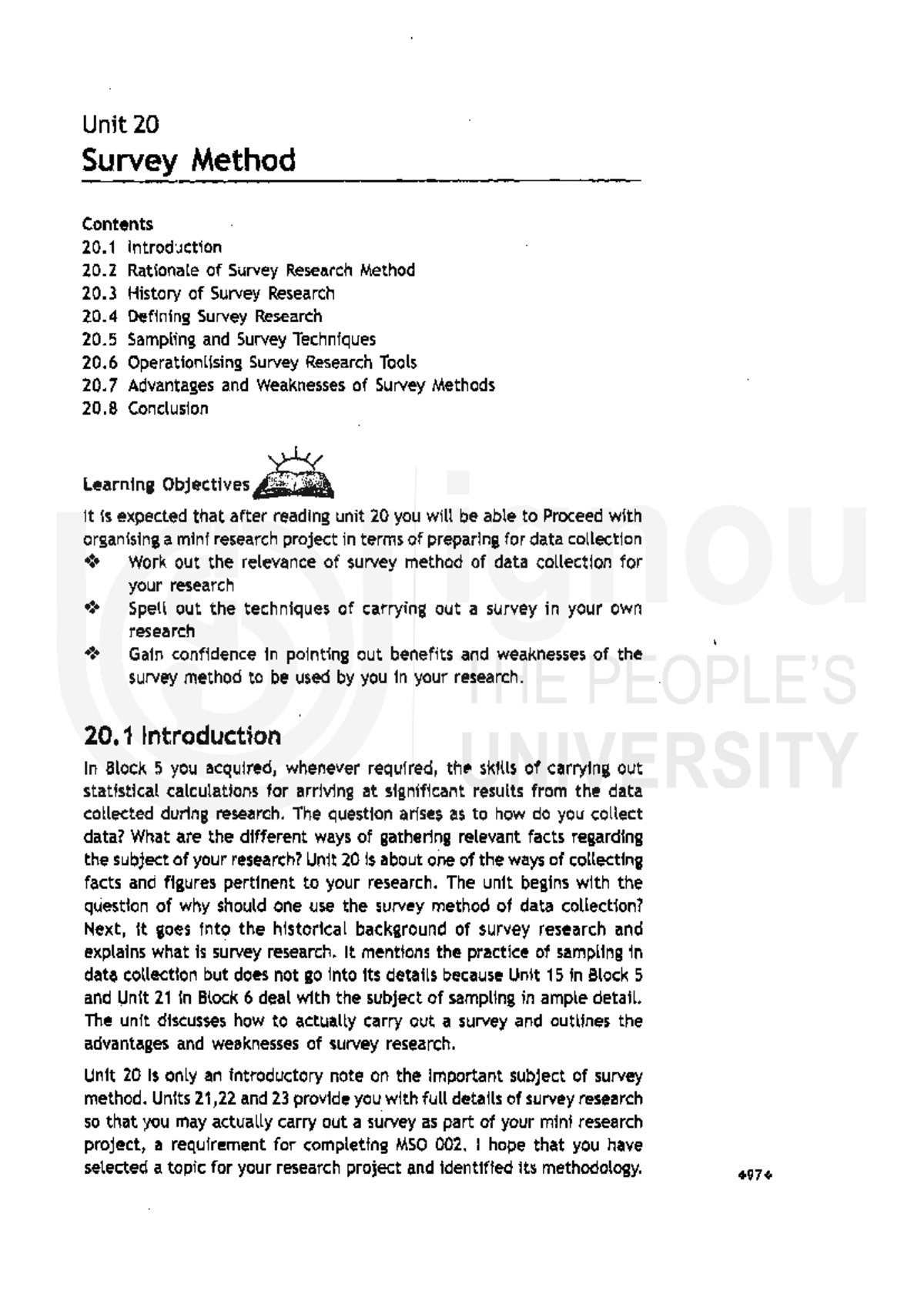 Block-6 - notes - ####### Unit 20 Survey Method Contents 20 ...
