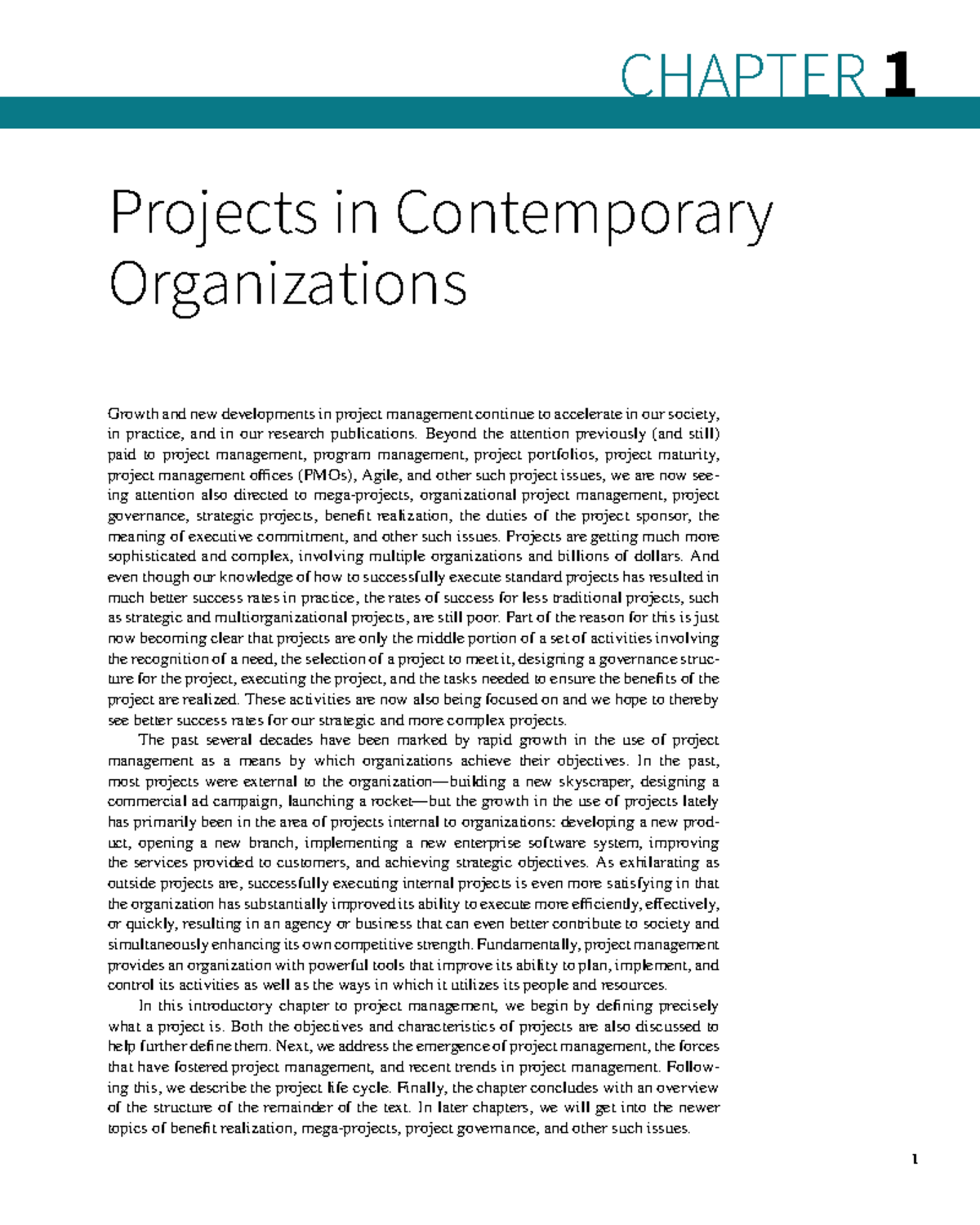 PM Chapter 01: Introduction to Project Management Concepts - Studocu