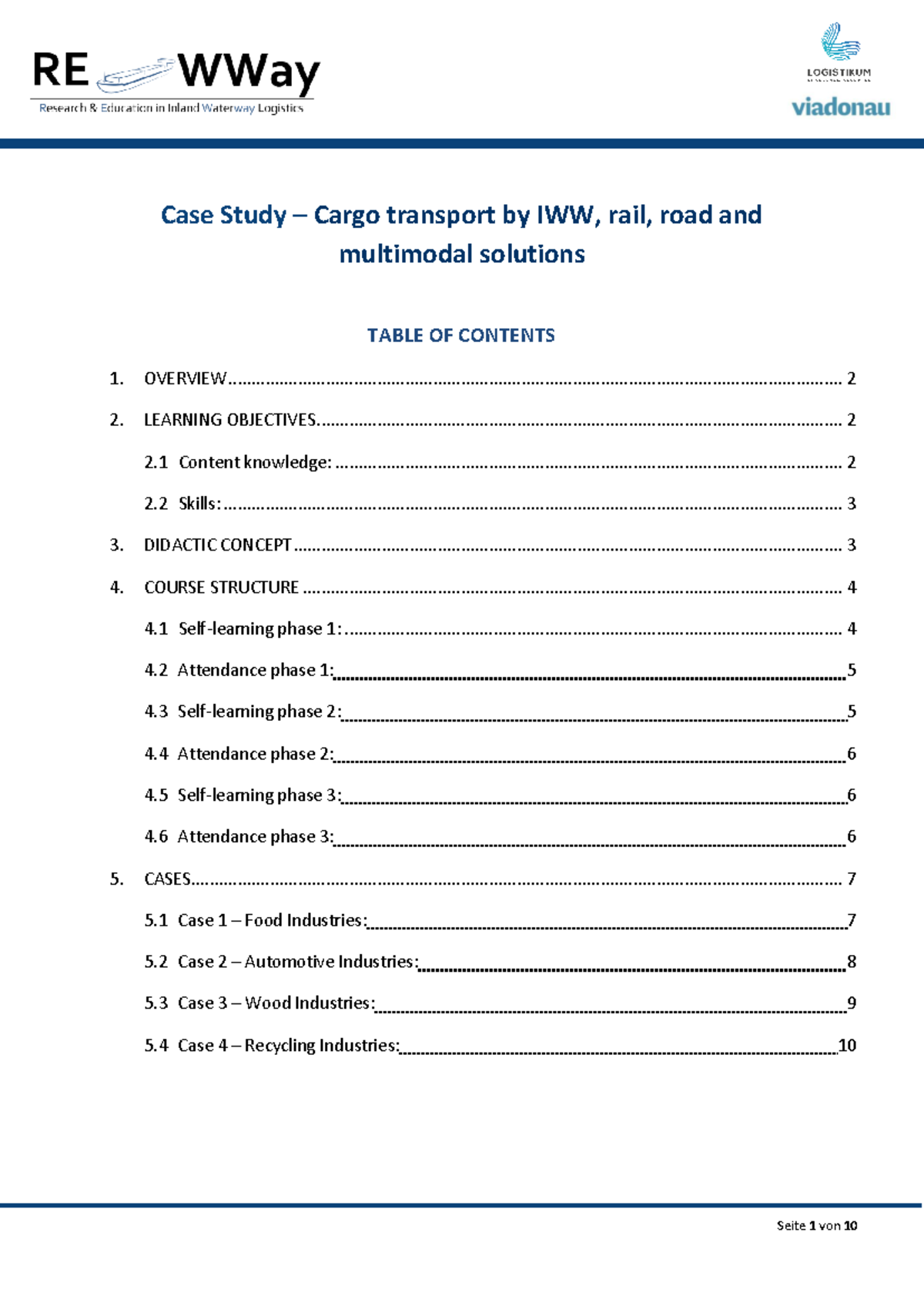 Case Study: Cargo Transport Solutions by IWW, Rail, and Road (SCM 101 ...