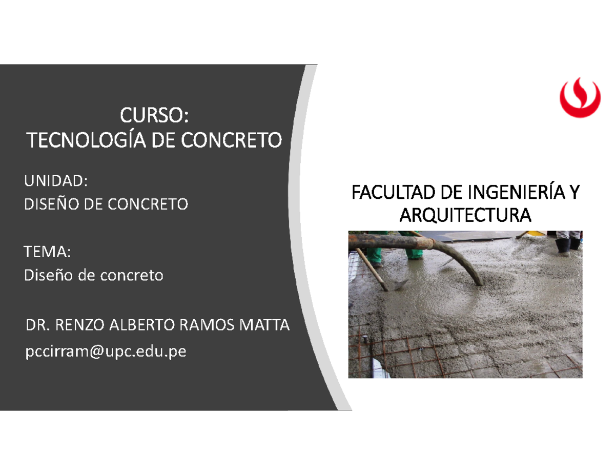 Clase 05: Diseño de Mezcla de Concreto (Métodos Fuller y Walker) - Document Preview