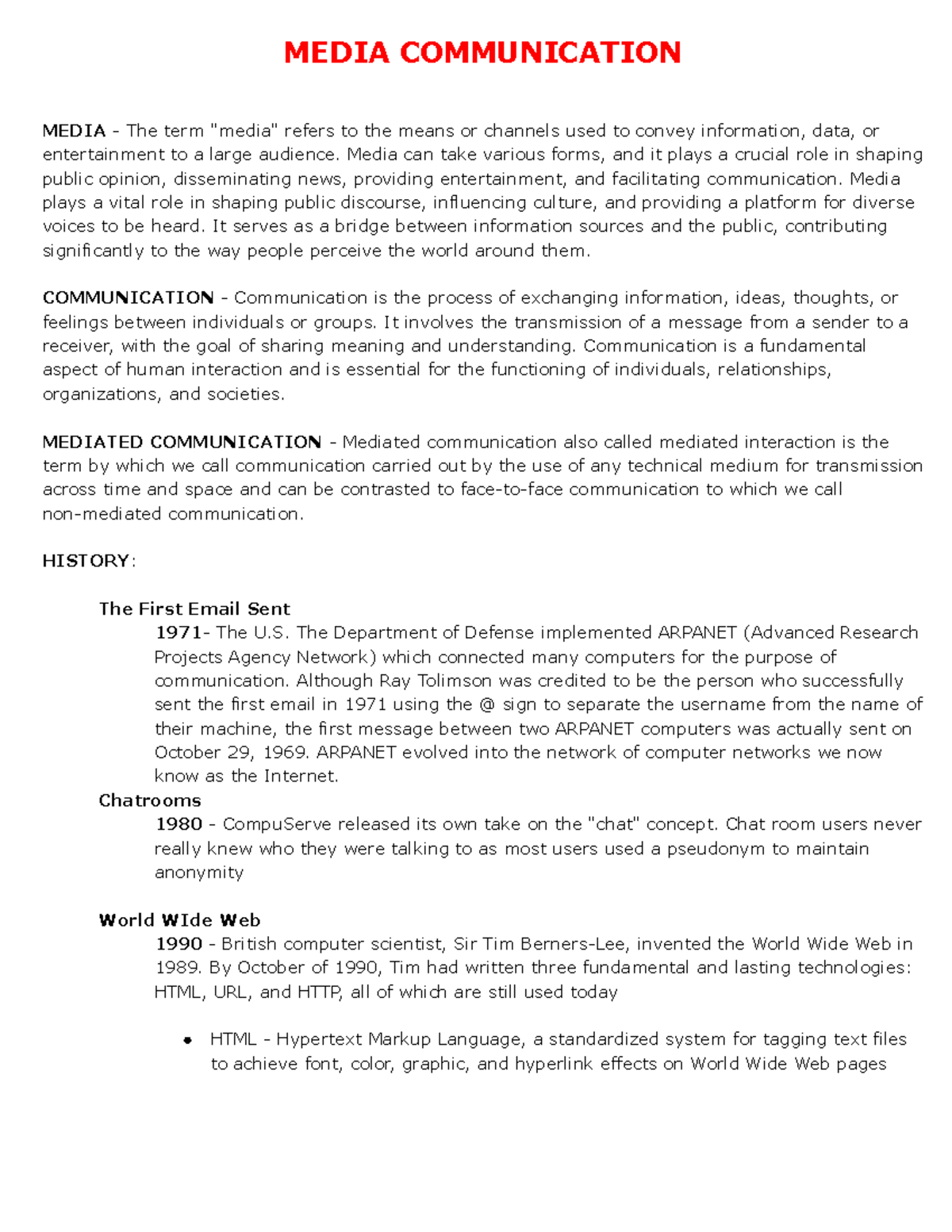 Mediated Communication Overview: Insights and Historical Evolution ...