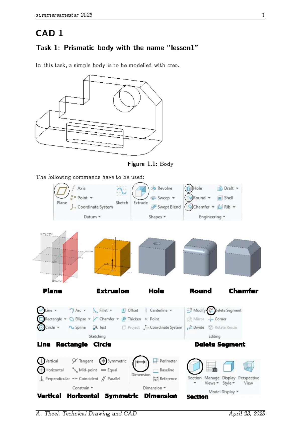 Summersemester 2025 1 CAD 3: Technical Drawing Tasks for Mechanical ...