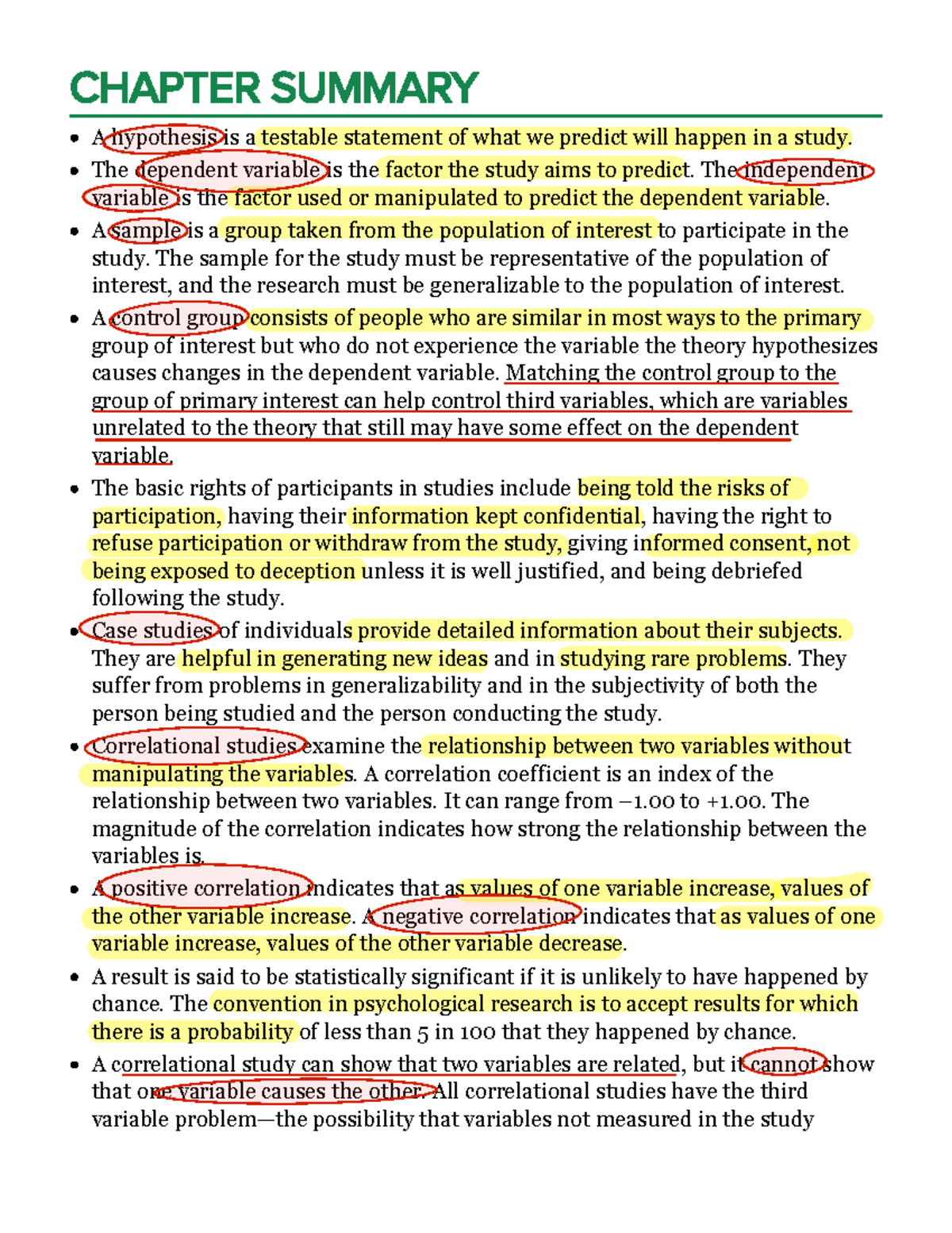 C4 Chapter Summary: Understanding Research Methods and Variables - Studocu