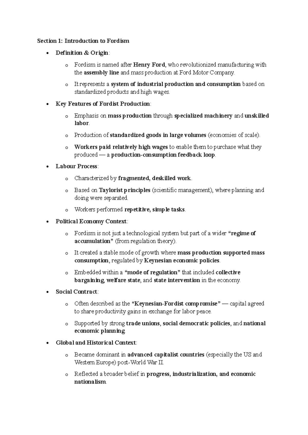 Fordism and Its Evolution: A Summary of Production, Relation, and ...