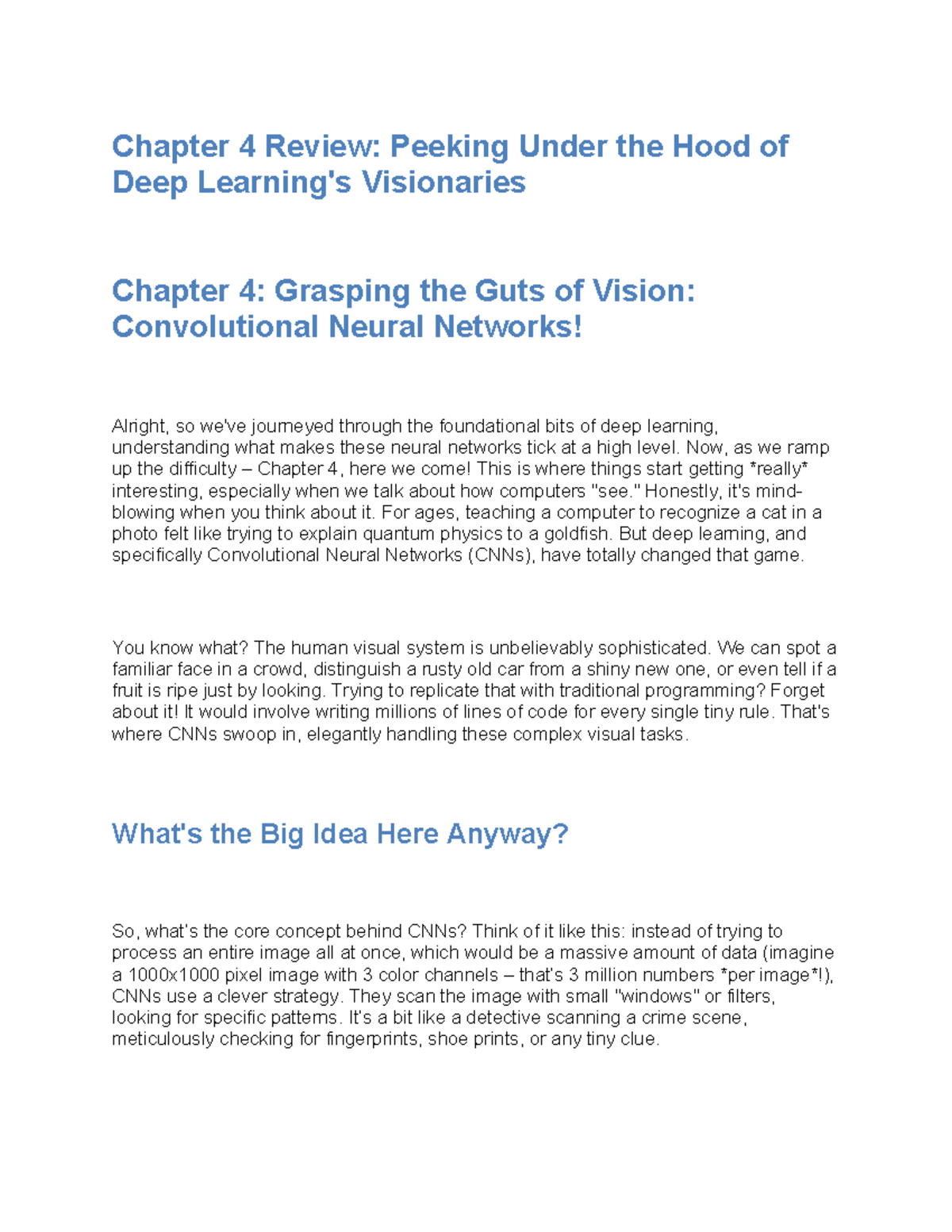 Chapter 4 Review: Understanding Convolutional Neural Networks in Deep ...