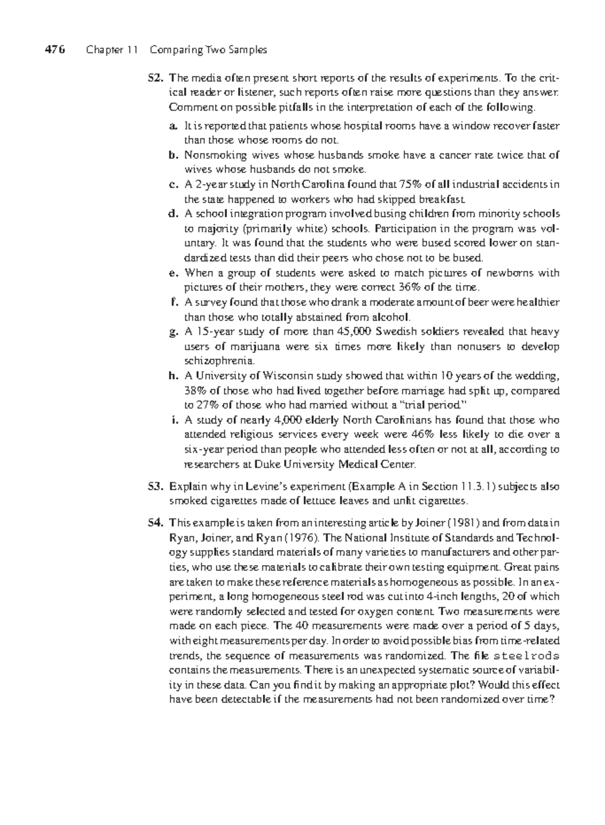 476 Chapter 11: Analyzing Sample Comparisons and Interpretations - Studocu