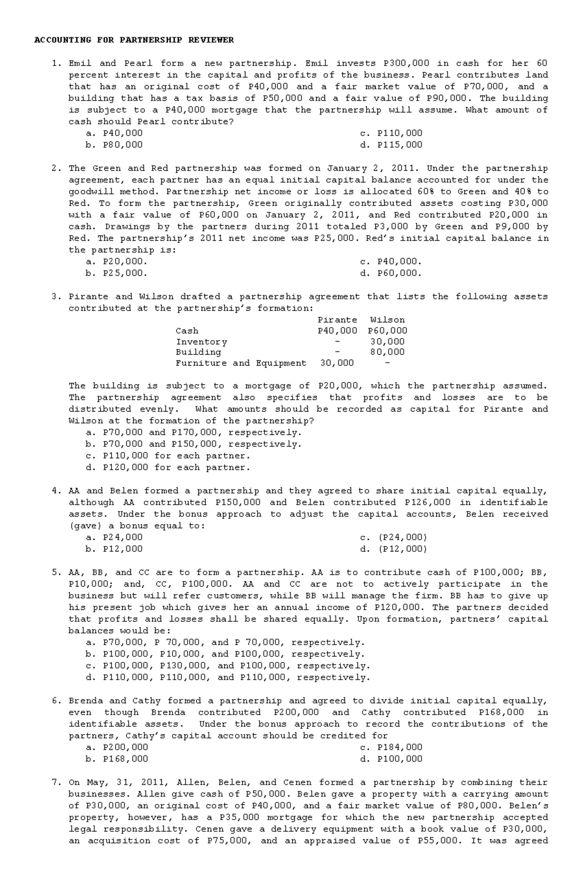 Accounting 101: Partnership Formation and Capital Contributions ...